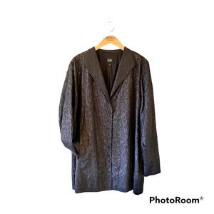 Eileen Fisher Gray Silk Sequin Jacket